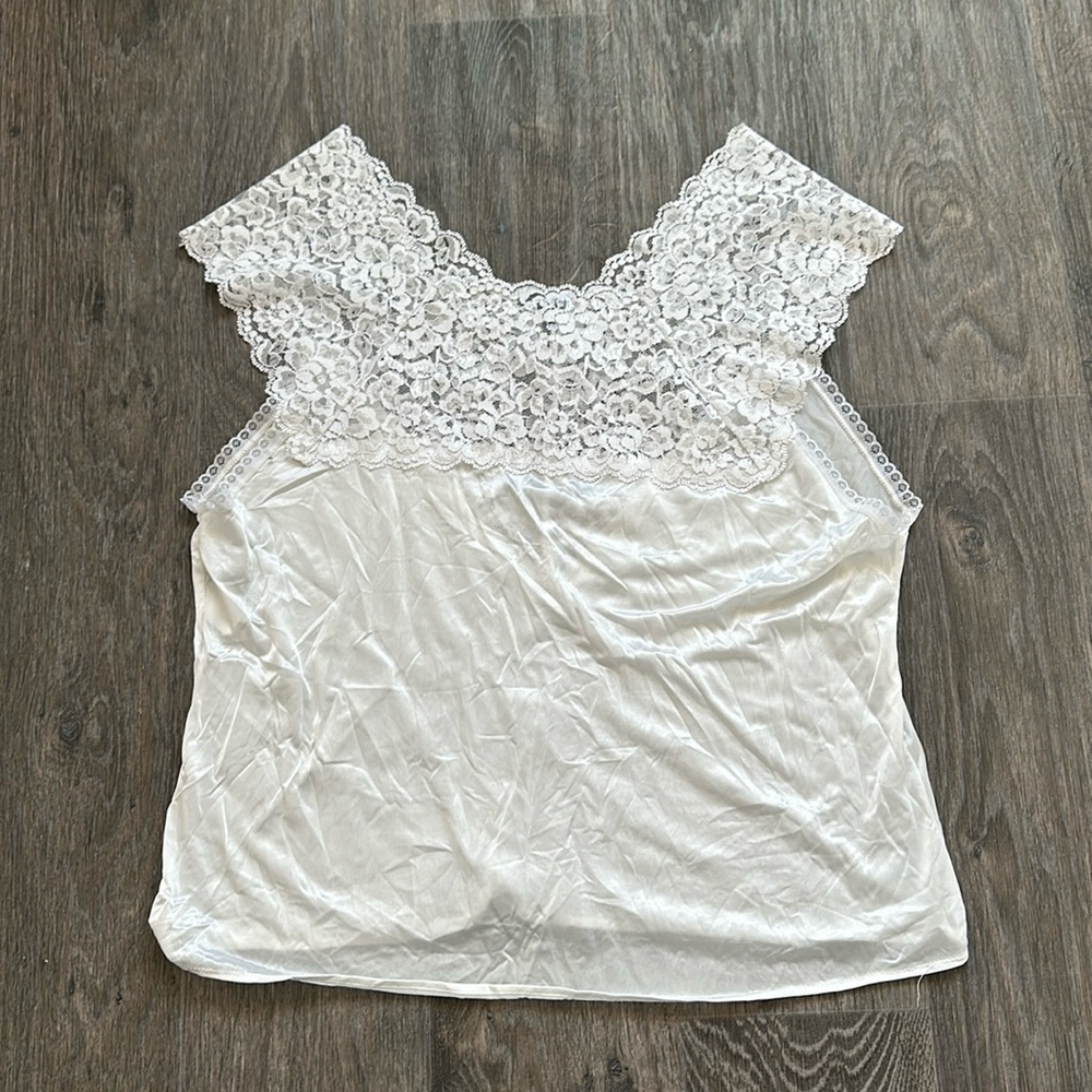 Vintage Y2K bratz wedding lace sheer mesh top tank blouse